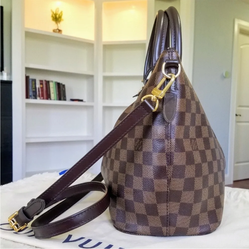 💕Authentic LV Siena MM Satchel Damien Ebene💕